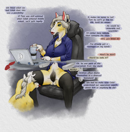 adolescent adult_on_adolescent age_difference anthro big_breasts bottomless bottomless_anthro bottomless_female breasts chair cleavage clothed clothing computer container dialogue duo ear_piercing electronics female fur furniture genitals hair hand_on_leg hand_on_thigh imminent_oral laptop legwear lips male male/female navel nude parent_incest piercing simple_background sitting smile speech_bubble stockings text tongue tongue_out topwear vulva working young young_anthro young_male redleveret caleb_(redleveret) diana_(redleveret) equid equine horse mammal absurd_res digital_media_(artwork) english_text hi_res incest_(lore) mother_(lore) mother_and_child_(lore) mother_and_son_(lore) parent_(lore) parent_and_child_(lore) parent_and_son_(lore) son_(lore)