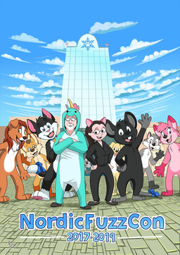anthro black_body black_fur blue_eyes blue_sky building closed_smile clothed clothed_human clothed_humanoid clothing cloud costume eyewear featureless_crotch female female_humanoid front_view fur green_eyes grey_body grey_fur group looking_at_viewer male male_anthro male_human modern_architecture mouth_closed nude nude_anthro nude_male onesie open_mouth open_smile orange_body orange_fur outdoor_nudity outside pink_body pink_fur public public_nudity sky skyscraper smile social_nudity standing sunglasses tan_body tan_fur text white_body white_fur pandapaco nordicfuzzcon mausie_(character) canid canine canis domestic_cat domestic_dog felid feline felis fox human humanoid mammal 2019 cel_shading dated digital_drawing_(artwork) digital_media_(artwork) english_text hi_res medibang_paint_(artwork) shaded