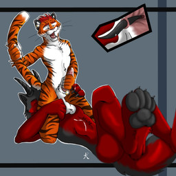 anal anal_penetration animal_genitalia animal_penis anthro anthro_on_anthro balls big_balls bodily_fluids cum cum_on_belly cum_on_body cum_while_rimmed deep_rimming duo erection eyes_closed facesitting feet feline_genitalia feline_penis furgonomic_piercing furgonomics genital_fluids genital_piercing genitals hindpaw horn internal internal_anal licking male male/male male_penetrated male_penetrating male_penetrating_male masturbating_while_rimmed masturbation nude open_mouth oral paws penetration penile penile_masturbation penile_spines penis piercing precum rimming sex sheath sheath_piercing sitting sitting_on_another straddling tail tail_grab tongue tongue_fucking tongue_out straydog neith_(-amalgamation-) yurii felid hybrid mammal pantherine tiger 1:1 digital_media_(artwork)