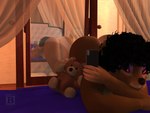 afro anthro butt eyeshadow female makeup mirror mirror_selfie nude plushie purple_eyeshadow red_eyes selfie solo teddy_bear wide_hips blx24 bear mammal 3d_(artwork) 4:3 digital_media_(artwork) hi_res