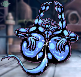 4_fingers balls big_butt blue_body blurred_background bodily_fluids butt circumcised cum cum_in_ass cum_inside fingers genital_fluids genitals humanoid_genitalia humanoid_penis legs_up male mouthless penis perineum red_eyes solo tail thick_thighs notherneon blackheart_(marvel) demon humanoid monster 2024 digital_drawing_(artwork) digital_media_(artwork) english_description hi_res