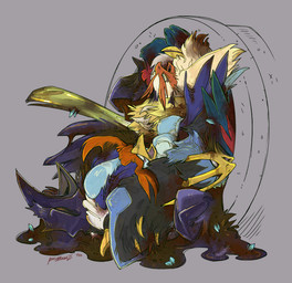 bad_end blood bodily_fluids broken_horn corpse death dirty_water drainage_pipe drowned feathers gore half-closed_eyes horn muck mud narrowed_eyes snuff vacant_eyes vacant_stare wet wet_body wet_feathers what porcumoose_artistries nintendo pokemon avian bird blaziken corviknight empoleon generation_3_pokemon generation_4_pokemon generation_8_pokemon generation_9_pokemon honchkrow pokemon_(species) quaquaval sirfetch'd hi_res