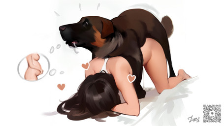 ambiguous_penetration bestiality black_hair black_nose bodily_fluids bottomless brown_body brown_fur clothed clothing countershade_face countershading doggystyle drooling duo faceless_character faceless_female faceless_human female female_penetrated feral feral_penetrating feral_penetrating_human floppy_ears from_behind_position fur hair heart_symbol human_on_feral human_penetrated impregnation_attempt interspecies male male/female male_penetrating male_penetrating_female mostly_nude_female mostly_nude_human penetration qr_code saliva sex side_view simple_background thought_bubble topwear topwear_only white_background lupaningyo canid canine canis domestic_dog herding_dog human mammal pastoral_dog 2025 absurd_res colored digital_media_(artwork) digital_painting_(artwork) hi_res painting_(artwork) shaded signature