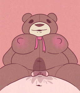 anthro belly bodily_fluids breasts brown_body duo erection female female_penetrated fur genital_fluids genitals gushing male male/female male_penetrating male_penetrating_female nipples nude open_mouth overweight overweight_anthro overweight_female penetration penile penile_penetration penis penis_in_vagina plushie plushophilia sex sex_toy simple_background smile stitch_(sewing) teddy_bear vaginal vaginal_penetration vulva jellybeankofi anon animate_inanimate bear humanoid mammal teddy_bear_(species) absurd_res digital_drawing_(artwork) digital_media_(artwork) hi_res