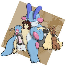 anthro anus black_sclera blue_eyes bodily_fluids bound breasts cum cum_in_milking_machine cum_in_mouth cum_inside cum_transfer cum_tube dominant dominant_anthro dominant_male excessive_cum excessive_genital_fluids featureless_breasts featureless_crotch feeding_tube female force_feeding force_feeding_bodily_fluids forced genital_fluids genitals green_eyes group hands_behind_back hands_tied hands_tied_behind_back humanoid_genitalia humanoid_penis interspecies machine male male/female male/male male_dominating_female male_dominating_male medical_instrument milking_machine milking_machine_on_male navel one_eye_closed orgasm penile penis penis_milking penis_milking_machine pokephilia red_eyes scientific_instrument small_breasts submissive submissive_anthro submissive_female submissive_human submissive_male tapering_penis trio tube_gag wink obscenecanary nintendo pokemon amphibian generation_3_pokemon generation_4_pokemon human lagomorph lopunny mammal pokemon_(species) swampert 1:1 hi_res