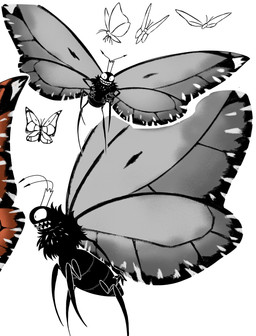 4_fingers 4_legs antennae_(anatomy) arthropod_abdomen big_wings crown eyespots fingers flying headgear insect_wings lepidopteran_wings low-angle_view markings open_mouth pupils quadruped ruff sharp_teeth side_view small_pupils solo teeth wings ripipi6_6 disney hoppers_(disney) pixar titus_(hoppers) arthropod butterfly insect lepidopteran monarch_butterfly 2026 cropped digital_media_(artwork) hi_res japanese_description
