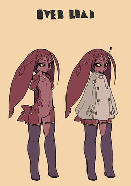 2_artificial_limbs 2_missing_limbs amputee anthro black_sclera boots clothing detachable detachable_limbs disability double_amputee footwear hair kemono long_ears long_hair machine missing_all_arms missing_arm nude off/on prosthetic prosthetic_leg prosthetic_limb quadruple_amputee shoes solo stump_cap yellow_eyes idkuroi overload_(idkuroi) android lagomorph leporid mammal rabbit robot