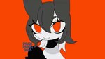 4_eyes anthro clothed clothing collar female group multi_eye red_background sharp_teeth simple_background teeth 87sukiyaki pamupe roparowa tanopao canid canine canis domestic_dog goo_creature lagomorph leporid mammal rabbit unknown_species 2025 animated dated low_res