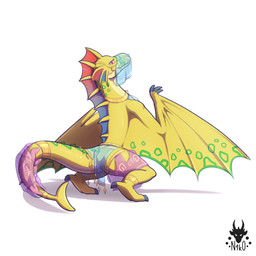 clothed clothing female feral looking_at_viewer looking_back looking_back_at_viewer simple_background solo translucent translucent_clothing white_background n1k0 angels_with_scaly_wings european_mythology mythology adine_(angels_with_scaly_wings) dragon mythological_creature mythological_scalie scalie western_dragon wyvern