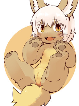 4_toes 5_fingers anthro anus arm_tuft biped black_eyebrows blush blush_lines brown_body brown_fur elbow_tuft eye_through_hair eyebrows fangs feet female female_anthro fingers flat_chested fur genitals glistening glistening_eyes glistening_genitalia glistening_vulva hair inner_ear_fluff innie_vulva long_ears looking_at_viewer multicolored_body multicolored_fur nipples nude nude_anthro nude_female open_mouth orange_background orange_eyes pink_nipples red_anus simple_background solo spread_legs spreading tail tan_body tan_fur tan_tail teeth thin_eyebrows toes tongue translucent translucent_hair tuft two_tone_body two_tone_fur vulva whiskers white_background white_hair white_inner_ear_fluff white_whiskers young young_anthro young_female pu_sukebe made_in_abyss nanachi lagomorph mammal narehate 2026 digital_drawing_(artwork) digital_media_(artwork) hi_res