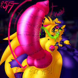 anthro balls bedroom_eyes big_balls big_breasts big_penis body_writing breasts claws genitals graded_penis gynomorph hair huge_balls huge_breasts huge_penis hyper hyper_genitalia hyper_penis intersex long_hair long_tongue motion_lines narrowed_eyes nipple_piercing nipples penis piercing seductive sharp_teeth solo teeth thick_thighs tongue wide_hips writing_on_genitals passiona_roo 1:1 hi_res