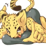 anthro ass_up blush breast_squish breasts female looking_at_viewer solo squish tail nekouri cheetah felid feline mammal 1:1 low_res thumbnail