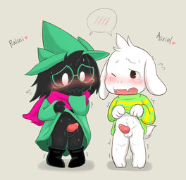 3_toes anthro balls barefoot black_body black_fur blush bodily_fluids bottomless bottomless_male chibi clothed clothing duo embarrassed erection eyewear fangs feet footwear fur genital_fluids genitals glasses hand_on_mouth hat headgear headwear heart_symbol looking_at_genitalia looking_at_penis male male/male one_eye_closed open_mouth penis precum raised_clothing raised_shirt raised_topwear scarf shaking shirt sweat tail tears teeth text toes topwear white_body white_fur wizard_hat young young_anthro young_male namoke deltarune undertale undertale_(series) asriel_dreemurr ralsei boss_monster_(undertale) bovid caprine darkner goat mammal 2018 censored