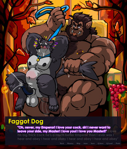abdominal_bulge anal anal_orgasm anal_penetration animal_genitalia animal_penis anthro anthro_on_anthro anthro_penetrated anthro_penetrating anthro_penetrating_anthro balls barbell_piercing beard biped blue_collar blue_leash blush bodily_fluids brainwashing brown_beard brown_eyes brown_facial_hair brown_hair canine_genitalia canine_penis chair collar cum cum_in_ass cum_inside cum_while_penetrated cumshot degradation detailed_background dialogue dominant dominant_male drooling duo ejaculation erection facial_hair facial_piercing food fruit fur furniture genital_fluids genitals grape grey_body grey_fur hair half-closed_eyes hands-free homophobic_slur humanoid_genitalia humanoid_penis hypnosis labret_piercing larger_male leaking_cum leash lip_piercing looking_pleasured male male/male male_on_bottom male_on_top male_penetrated male_penetrating male_penetrating_male mind_control muscular muscular_anthro muscular_dom muscular_male muscular_top narrowed_eyes nipple_barbell nipple_piercing nipples nude on_bottom on_top orgasm pecs penetration penile penile_penetration penis penis_in_ass piercing plant purple_eyes ringed_eyes saliva sex sheath simultaneous_orgasms sitting size_difference smaller_anthro smaller_male smaller_penetrated smile snot submissive submissive_male tail tail_grab teeth text throne tongue tongue_out tree underbite anothermeekone adastra adastra_(series) echo_project amicus_(adastra) gaur_(gaurbeast) bugbear canid canine canis mammal wolf 2024 absurd_res digital_media_(artwork) english_text hi_res