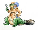 2_heads 3_toes 4_fingers ambiguous_gender anthro belt_buckle buckle clothing conjoined detective featureless_crotch feet fingers hat headgear headwear jacket looking_back looking_down magnifying_glass multi_head scales simple_background solo stuck_together toes topwear ventral_scales white_background year cervelet crocodile crocodilian hybrid mammal monotreme platypus reptile scalie 2020 colored dated full-length_portrait portrait signature