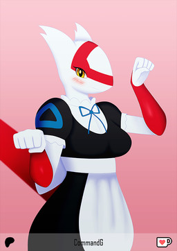 alternative_fashion anthro anthrofied bedroom_eyes blush breasts clothed clothing female goth gothic_lolita j-fashion lolita_(fashion) maid_uniform medium_breasts narrowed_eyes pokemorph seductive simple_background solo uniform commandg nintendo pokemon generation_3_pokemon latias legendary_pokemon pokemon_(species)