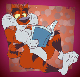 3_toes 4_fingers abstract_background anthro arched_soles arm_tuft belly big_butt biped black_eyebrows black_nose black_stripes book bottom_heavy brown_eyes butt casual_nudity cheek_tuft chest_tuft chin_tuft curvy_figure dotted_background elbow_tuft eyebrows facial_tuft feet fingers fur gloves_(marking) half-closed_eyes head_tuft holding_book holding_object humanoid_feet humanoid_heel knee_tuft knee_up leg_markings leg_tuft lines_drawn male markings multicolored_body multicolored_fur narrowed_eyes orange_body orange_fur pattern_background pecs plantigrade pose reading reading_book scut_tail short_tail shoulder_tuft simple_background sitting slightly_chubby slightly_chubby_anthro slightly_chubby_male smile socks_(marking) soles solo striped_body striped_fur striped_markings striped_tail stripes tail tail_markings thick_eyebrows toes toony tuft two_tone_body two_tone_fur whiskers white_belly white_body white_chest white_feet white_fur white_hands wide_hips yellow_sclera gavanzude adventures_from_the_book_of_virtues pbs socrates_the_bobcat bobcat felid feline lynx mammal 2025 alternate_version_at_paywall colored digital_drawing_(artwork) digital_media_(artwork) flat_colors hi_res pinup signature