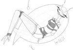 antennae_(anatomy) anthro ball_gag bound bra clothing eyelashes female gag lace_underwear leggings legwear lingerie looking_at_viewer panties rope solo underwear limpurtikles nintendo pokemon arthropod blattodea cockroach generation_7_pokemon insect pheromosa pokemon_(species) ultra_beast hi_res monochrome sketch