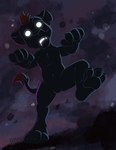 anthro arms_outstretched balls barefoot biped bodily_fluids claws digitigrade drooling feet genitals glowing glowing_eyes looking_at_viewer male navel nude pawpads saliva soles solo tail toes young omai foretales urchin_(foretales) felid lion mammal pantherine undead zombie absurd_res digital_media_(artwork) hi_res