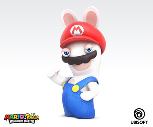 anthro black_facial_hair black_mustache blue_eyes button_(fastener) clothed clothed_anthro clothed_male clothing facial_hair fur gesture half-closed_eyes hand_gesture hand_on_hip hand_on_own_hip hand_pawpads hat headgear headwear light logo long_ears looking_at_viewer male mitten_hands mustache narrowed_eyes pawpads pockets red_clothing red_hat red_headwear short_legs simple_background solo tan_eyelids tan_inner_ear tan_pawpads text thumbs_up title white_background white_body white_fur jean-baptiste_raimbault mario_bros mario_plus_rabbids_kingdom_battle nintendo raving_rabbids rayman_(series) ubisoft rabbid_mario lagomorph mammal rabbid 2017 3d_(artwork) absurd_res adobe_photoshop_(artwork) autodesk_3ds_max_(artwork) autodesk_maya_(artwork) colored crossover digital_media_(artwork) english_description english_text full-length_portrait hi_res lighting official_art portrait shaded