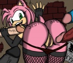 amy_rose anthro anthro_focus anus big_butt body_writing butt clothed clothing clothing_around_legs clothing_down conjoined_eyes disembodied_penis ear_piercing english_text erection eulipotyphlan female female_focus fishnet_clothing fishnet_legwear fishnet_thigh_highs genitals glans green_eyes group hair hand_on_penis handjob happy hedgehog humanoid_genitalia humanoid_penis legwear looking_at_viewer looking_back looking_back_at_viewer male male/female mammal mostly_offscreen_character panties panties_around_legs panties_down partially_clothed penile penis penis_grab piercing pink_body pink_hair presenting presenting_hindquarters pussy sega sex slashysmiley smile solo_focus sonic_the_hedgehog_(series) tattoo text thigh_highs underwear underwear_around_legs underwear_down writing_on_butt