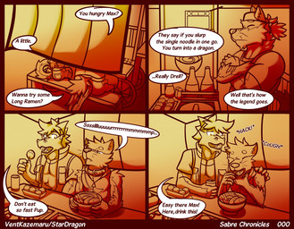 collar fangs food horn male noodles ramen scar sunset teeth text whiskers ventkazemaru mythology canid canine canis domestic_dog dragon mammal mythological_creature mythological_scalie scalie shiba_inu spitz comic english_text