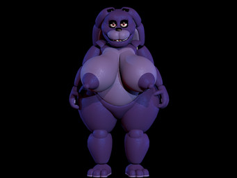 3_toes anthro areola big_breasts black_background breasts crossgender dark_areola dark_nipples ears_down featureless_crotch feet female glistening glistening_body huge_breasts huge_hips looking_at_viewer machine mtf_crossgender nipples overweight overweight_anthro overweight_female pink_eyes pivoted_ears puffy_areola purple_areola purple_body purple_nipples shortstack simple_background solo thick_thighs toes wide_hips sanco_(artist) sanco_(modeler) five_nights_at_freddy's scottgames bonnie_(fnaf) animatronic lagomorph leporid mammal rabbit robot robot_anthro 3d_(artwork) digital_media_(artwork) full-length_portrait portrait