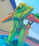 aircraft anthro bikini breasts clothing female green_eyes looking_at_viewer machine orange_bikini orange_clothing orange_swimwear solo swimwear two-piece_swimsuit vehicle weso disney planes planes:_fire_&_rescue lil'dipper_(planes) living_aircraft living_machine living_vehicle hi_res