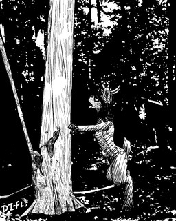 bodily_fluids cum dendrophilia forest genital_fluids masturbation photo_background plant tree di-fl nonstop_nut_november deer mammal 4:5 black_and_white hi_res monochrome photography_(artwork) trans_(lore) trans_woman_(lore)