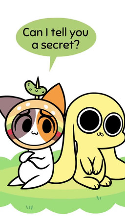 anthro big_ears big_eyes blush bodily_fluids brown_body brown_fur clothing crying daww dialogue duo female feral flower flustered fur headgear headwear male mottled orange_body orange_fur plant simple_background sitting speech_bubble tail tears text white_body white_fur yellow_body yellow_fur kyrakupetsky vivian_nweze_(va) chikn_nuggit cheezborger_(chikn_nuggit) chikn_nuggit_(chikn_nuggit) calico_cat canid canine canis domestic_cat domestic_dog felid feline felis mammal 2d_animation 9:16 animated digital_media_(artwork) english_audio english_text hi_res lol_comments short_playtime sound video voice_acted