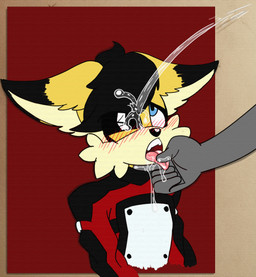 anthro aroused blush bodily_fluids duo eyeshadow fangs femboy makeup male mostly_offscreen_character one_eye_closed open_mouth saliva secretly_loves_it solo_focus spit_on_face spitting spitting_in_mouth spitting_on_face teeth tongue tongue_grab tongue_out justsomeidiotonline archie_comics sega sonic_the_hedgehog_(archie) sonic_the_hedgehog_(comics) sonic_the_hedgehog_(series) anon miles_prower_(anti-tails) canid canine fox mammal red_fox true_fox absurd_res hi_res story story_in_description