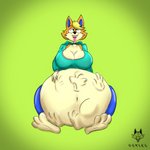 anthro anthro_pred belly big_belly breasts clothed clothing duo female huge_belly hyper hyper_belly vore imafetish animal_crossing nintendo audie_(animal_crossing) canid canine canis mammal wolf 1:1 absurd_res hi_res