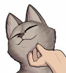 ambiguous_gender daww duo eyes_closed fingers fur grey_body grey_ears grey_fur happy humanoid_hands inner_ear_fluff pale_skin simple_background smile solo_focus tuft white_background keadanger scp_foundation scp-529 domestic_cat felid feline felis human mammal 2019 digital_media_(artwork) hi_res