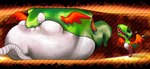 belly big_belly feral green_body hose hose_inflation huge_belly inflation inside solo 80sarchosaur dig_dug fygar 2014 alpha_channel