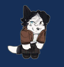 anthro black_body black_fur blue_eyes bottomwear braces brown_eyes cheek_stripes chibi clothing dipstick_tail ear_piercing fur heterochromia jacket kilt knee_pads male markings one_ear_up piercing shirt smile solo sporran tail tail_markings topwear white_body white_fur cerberussenn oliver_kang_(cerberussenn) border_collie canid canine canis collie domestic_dog herding_dog mammal pastoral_dog sheepdog absurd_res alpha_channel hi_res