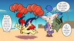 antennae_(anatomy) balloon bottomwear clothing desert dialogue floating inflatable jacket outside pom_antennae scarf shorts tail text topwear wings trevor-fox final_fantasy square_enix erakir ivalician_moogle mammal moogle 16:9 english_text widescreen