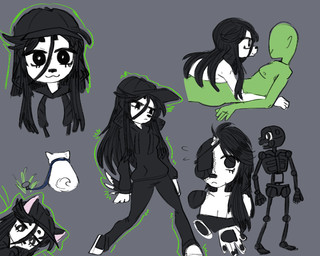 5_fingers anthro armpit_hair black_body black_eyebrows black_eyes black_fur black_hair black_nose black_pawpads body_hair bone breast_squish breasts butt cleavage clothed clothing collar curled_tail dipstick_tail duo exposed_endoskeleton eyebrows eyelashes eyeless female feral fingers floppy_ears footwear frown fur glowing green_body green_glow green_skin grey_background hair hair_over_eye hat headgear headwear hoodie human_on_anthro interspecies leash long_hair looking_at_another looking_down lying lying_on_another machine male male/female markings multicolored_body multicolored_fur nipples no_pupils nude on_back on_front one_eye_obstructed pawpads plantigrade pupils shoes simple_background skeleton smile squish standing tail tail_markings topwear two_tone_body two_tone_fur walking white_body white_fur white_pupils thighlordash anon bridgette_(thighlordash) canid canine canis domestic_dog human hunting_dog mammal robot terrier 5:4