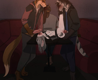 alcohol anal anal_penetration anthro beer beverage blush bodily_fluids breasts butt clothed clothing container cup double_penetration drinking_glass drunk erection female food forced fur genitals glass glass_container glass_cup group group_sex hair humanoid_genitalia humanoid_penis male male/female nude open_mouth penetration penile penis public public_nudity public_sex rape sex smile substance_intoxication tail tears topwear white_body white_fur yourumi kais_(yourumi) mieri_(yourumi) canid canine fox hyena lagomorph leporid mammal rabbit spotted_hyena digital_media_(artwork)