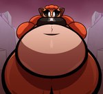 anthro belly belly_focus big_belly female macro navel overweight overweight_anthro overweight_female solo meloeatta nintendo pokemon generation_1_pokemon pokemon_(species) vulpix 2023