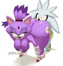 accessory anal anthro areola bedroom_eyes bent_over big_breasts big_butt black_mouth black_nose blue_clothing blue_footwear blue_shoes breasts butt butt_grab butt_in_face butt_squish clothing dominant dominant_female duo erect_nipples eyelashes female footwear forehead_gem gem gloves grey_body grey_ears grey_hair hair hair_accessory hairband hand_on_another's_butt hand_on_butt handwear huge_butt looking_back male male_rimming_female narrowed_eyes nipples nude nude_anthro nude_female open_mouth open_smile oral pink_inner_ear purple_areola purple_body purple_ears purple_hair purple_nipples purple_tail red_clothing red_footwear red_gem red_hairband red_shoes red_tongue rimming seductive sex shoes simple_background smile squish submissive submissive_male tail tan_inner_ear thick_thighs three-quarter_view tongue white_background white_clothing white_gloves white_handwear yellow_eyes scrabble007 sega sonic_the_hedgehog_(series) blaze_the_cat silver_the_hedgehog domestic_cat eulipotyphlan felid feline felis hedgehog mammal 2026 absurd_res colored digital_media_(artwork) hi_res shaded