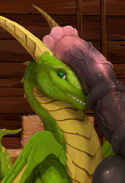 ambiguous_feral ambiguous_gender animal_genitalia animal_penis balls duo equine_genitalia equine_penis erection feral genitals green_body green_eyes green_scales horn inside male male/ambiguous medial_ring penis penis_on_face pupils scales sharp_teeth slit_pupils tail teeth tongue vein veiny_penis wings ishiru european_mythology mythology dragon mythological_creature mythological_scalie scalie western_dragon 2026 digital_media_(artwork) hi_res male_(lore)