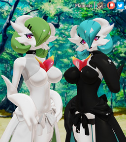 big_breasts blue_hair blush breasts clothed clothing duo female female/female green_hair hair looking_at_viewer not_furry panties patreon_logo red_eyes smile twitter_logo underwear flapcats zy0n7_(modeler) furaffinity nintendo patreon pokemon twitter generation_6_pokemon humanoid mega_evolution mega_gardevoir pokemon_(species) shiny_pokemon 2021 3d_(artwork) digital_media_(artwork) hi_res