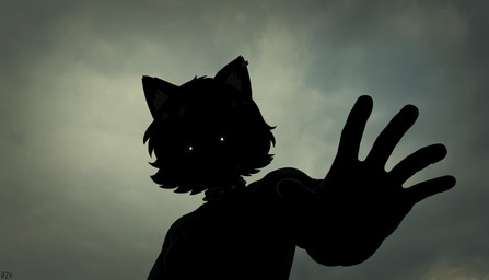 5_fingers anthro cloud collar creepy dark ear_piercing ear_ring female fingers glowing glowing_eyes parody piercing ring_piercing scene_parody scene_reference silhouette silhouetted_body solo spiked_collar spikes razval thunderbolts_(film) the_void_(marvel) valeria_(razval) domestic_cat felid feline felis mammal absurd_res hi_res signature