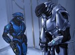 armor duo gun male male/male plasma_gun ranged_weapon size_difference weapon guyver89 halo_(series) microsoft xbox_game_studios vien_quitonm alien sangheili hi_res