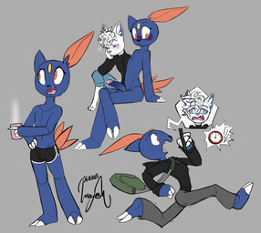 anthro balls big_penis blue_body blue_fur blue_sclera blush bodily_fluids bottomwear bulge cellphone claws clothed clothed_male clothing duo electronics erection fangs forehead_gem foreskin fur gem genital_fluids genitals glans hair humanoid_genitalia humanoid_penis leaking_precum male messy_hair nude nude_male orange_eyes penis phone precum pupils retracted_foreskin running shorts slim_anthro slim_male slit_pupils standing teeth topless topless_anthro topless_male white_body white_fur white_hair white_pupils wayesh nintendo pokemon alolan_form alolan_vulpix generation_2_pokemon generation_7_pokemon pokemon_(species) regional_form_(pokemon) sneasel absurd_res hi_res