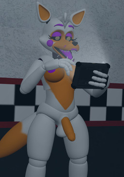anthro breasts eyelashes freckles genitals gynomorph humanoid_genitalia intersex lipstick machine makeup penis solo tablet tongue sneakyphox spacebaron_(modeler) five_nights_at_freddy's five_nights_at_freddy's_world scottgames lolbit_(fnaf) animatronic canid canine fox mammal robot 2021 3d_(artwork) absurd_res digital_media_(artwork) hi_res source_filmmaker_(artwork)