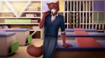 anthro bottomwear classroom clothed clothing fully_clothed fur green_eyes looking_at_viewer male orange_body orange_fur pants red_body red_fur school shirt smile solo teacher topwear white_body white_fur la_volpe the_mysteries_of_alfred_hedgehog mr_russard canid canine fox mammal 16:9 3d_(artwork) digital_media_(artwork) hi_res