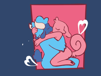 anthro anthro_penetrated blue_body blue_fur duo female female_on_top female_penetrated fur heart_symbol horn kissing_during_sex male male/female male_penetrating male_penetrating_female on_top penetration penile penile_penetration pink_body pink_fur seated_sex sex tail tail_motion tailwag wool_(fur) vanilla_candy unicorn_blood_(comic) saffron_(unicorn_blood) tulip_(unicorn_blood) bovid caprine lagomorph mammal sheep 4:3 animated