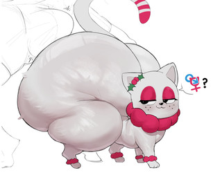 all_fours bedroom_eyes big_butt black_eyes blush bottomwear bulge butt clothing dipstick_tail duo erection erection_under_clothing eyelashes female female_symbol feral freckled_face freckles gender_symbol huge_butt huge_hips huge_thighs hyper hyper_butt long_eyelashes male male_symbol markings narrowed_eyes question_mark seductive shorts smile symbol tail tail_markings thick_thighs white_body wide_hips motylek junipurr domestic_cat felid feline felis mammal 6:5 absurd_res hi_res