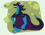 2017 ambiguous_gender annika_(pippuri) anthro belly big_belly black_body black_scales blort blue_body blue_scales bodily_noises burp_cloud burping claws different_sound_effects digestion dragon english_text extended_sound_effect eyewear feral goggles green_background hi_res horn looking_at_viewer mythological_creature mythological_scalie mythology onomatopoeia pawpads pink_pawpads pippuri purple_body purple_scales red_sclera rumbling_stomach scales scalie sharp_teeth simple_background solo sound_effect_variant sound_effects tail teeth text toe_claws vore white_horn yellow_eyes